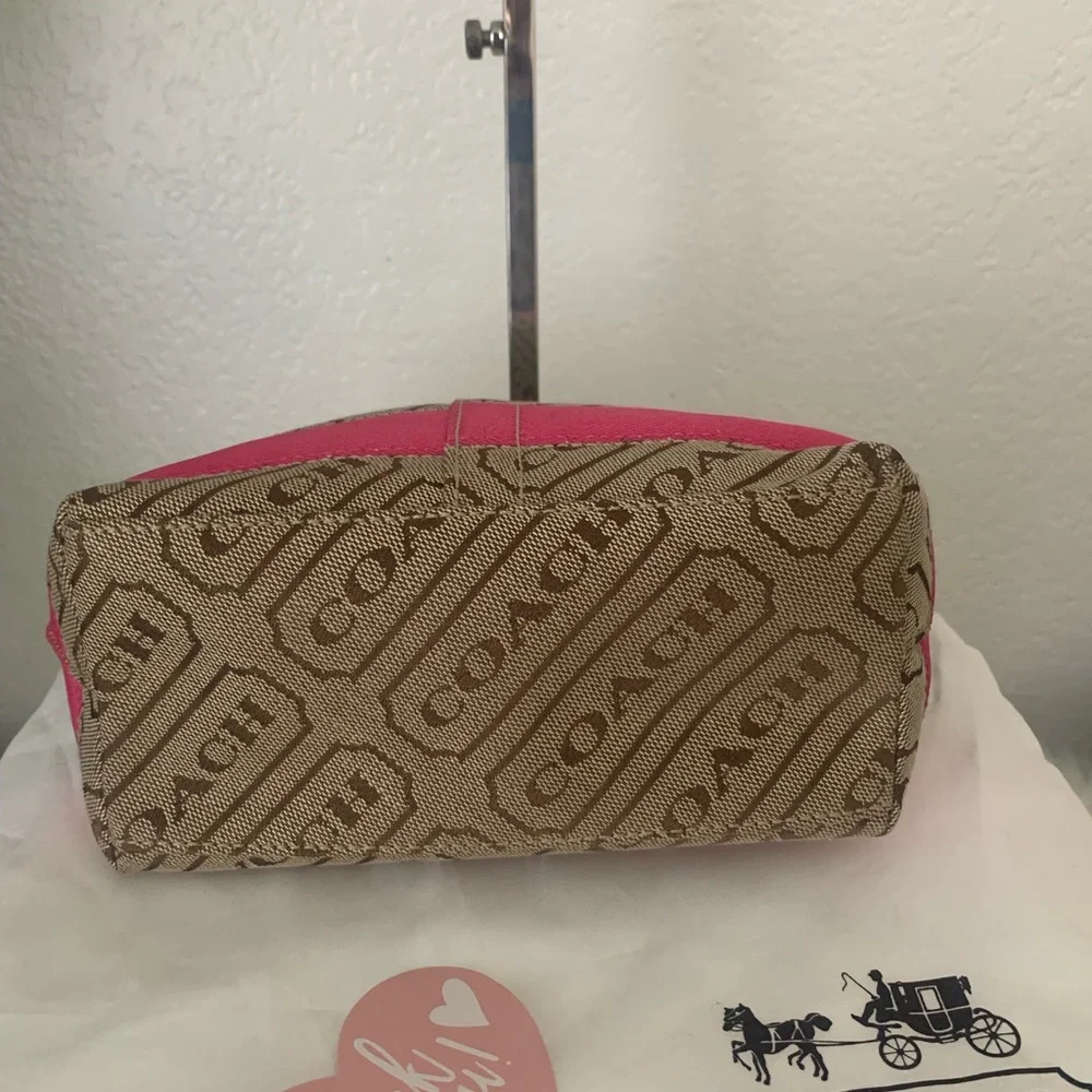 RARE Coach Signature Brown and Pink Women's Mini Bag